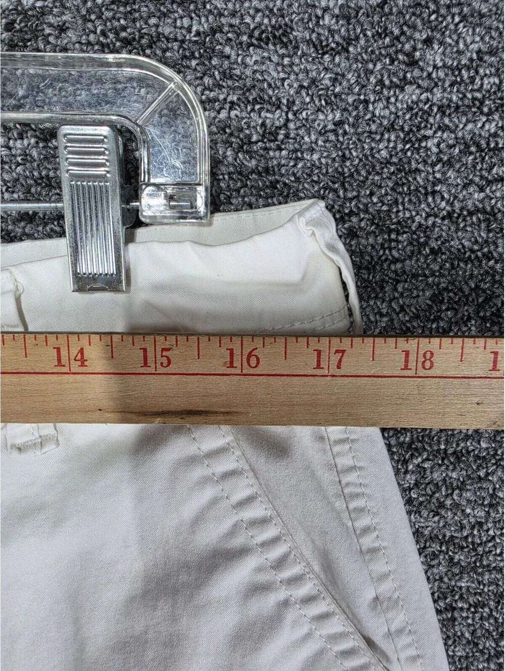 AERO Chino Shorts Men Cotton Stretch Flat Front Solid White Button Pockets